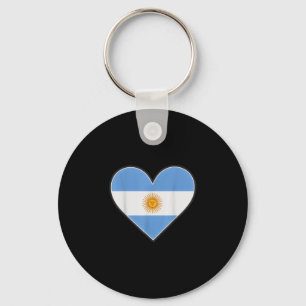 Vintage argentina heart country pride cheer flag keychain