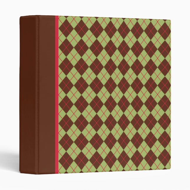 Vintage Argyle Binder Organizer  (Front/Spine)