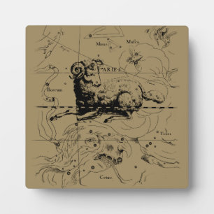 Vintage Aries Constellation Map Hevelius 1690 Plaque