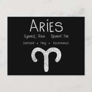 Vintage Aries Zodiac Sign Gift for Astrology Lover Postcard