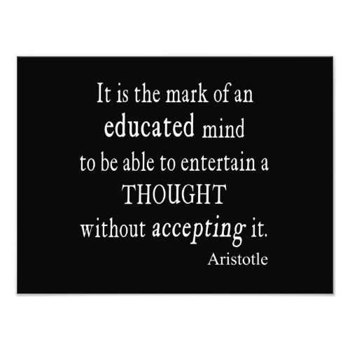 Vintage Aristotle Educated Mind Thought Quote Photo Print