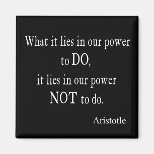 Vintage Aristotle Power Inspirational Quote Magnet