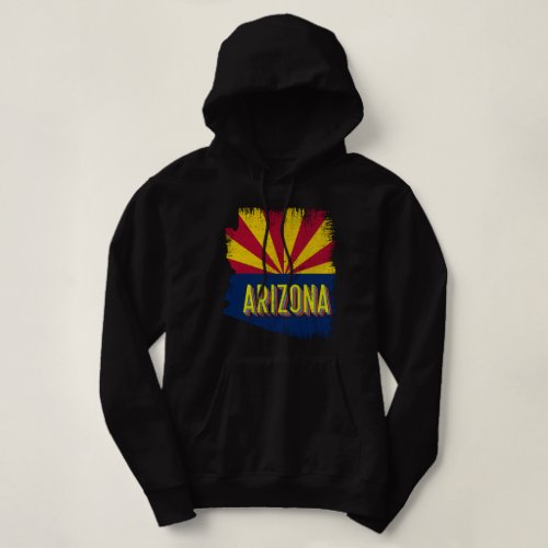 Vintage Arizona AZ State Flag Map Souvenir 70s Hoodie