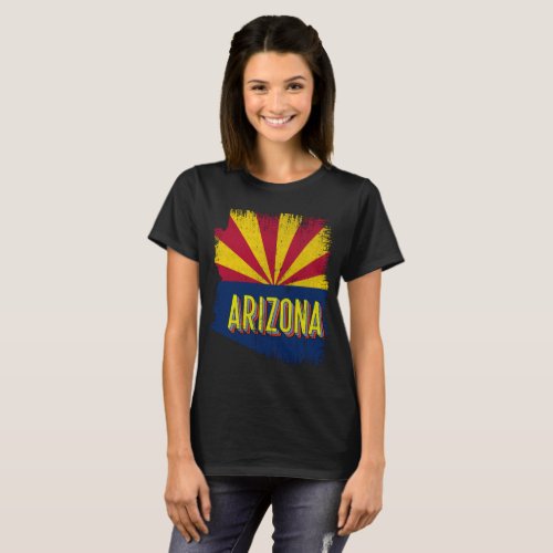 Vintage Arizona AZ State Flag Map Souvenir 70s T_Shirt