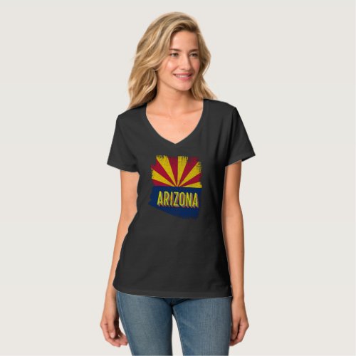 Vintage Arizona AZ State Flag Map Souvenir 70s T_Shirt