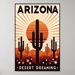 Vintage Arizona Desert Dreaming Poster