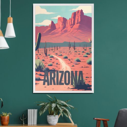 Vintage Arizona Desert Landscape _ Retro Southwest Framed Art