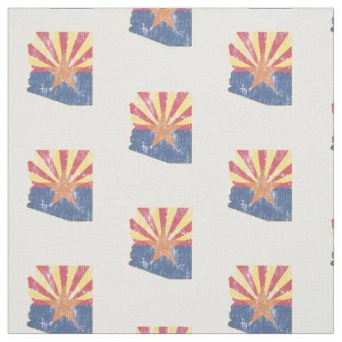 Vintage Arizona Flag State Outline Fabric