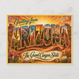 Vintage Arizona Greeting From Postcard