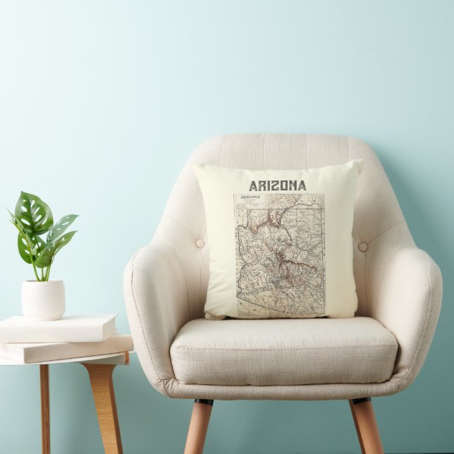 Vintage Arizona Map Pillow (Chair)
