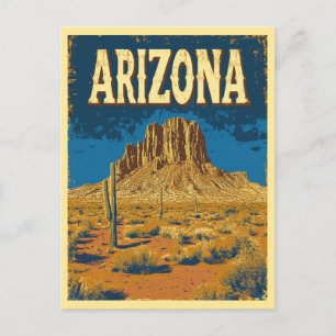 Vintage Arizona Mountain Rock Desert Travel Postcard