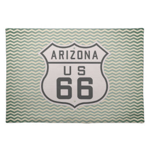 Vintage Arizona Route 66 Sign Cloth Placemat