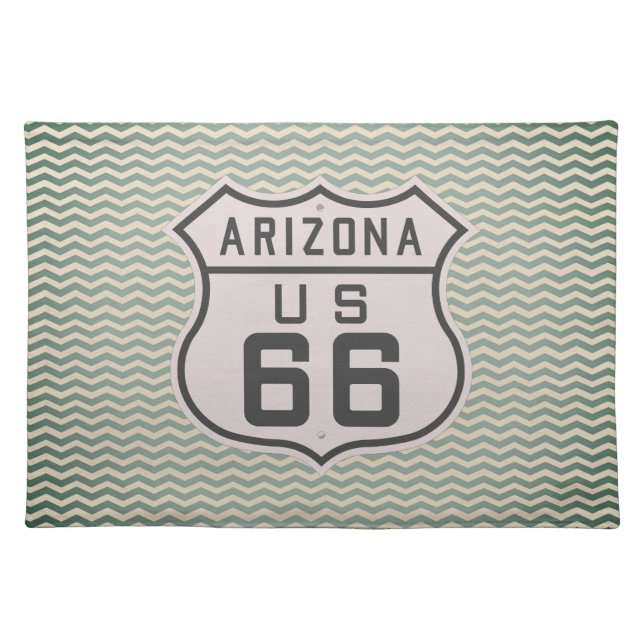 Vintage Arizona Route 66 Sign Cloth Placemat (Front)