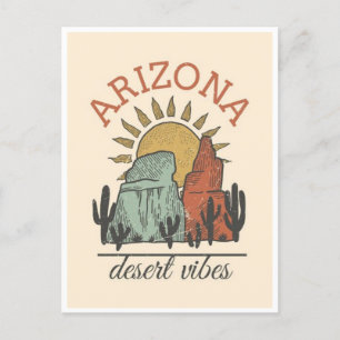 Vintage arizona state cactus desert vibes america postcard