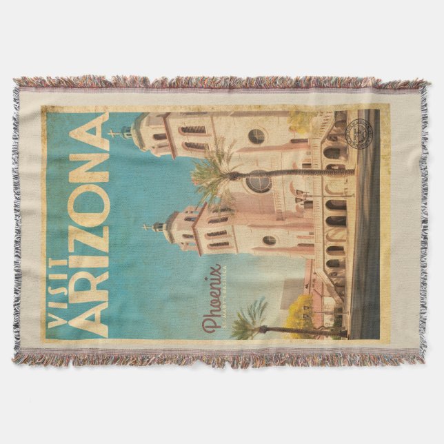 Vintage Arizona Throw Blanket (Front)