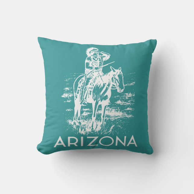 Vintage Arizona Throw Pillow (Front)