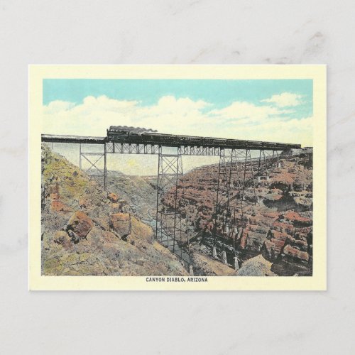 Vintage Arizona Train Postcard