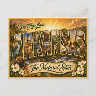Vintage Arkansas Greeting From Postcard