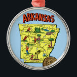 Vintage Arkansas Map Ornament<br><div class="desc">A vintage illustrated map of the State of Arkansas repurposed!</div>