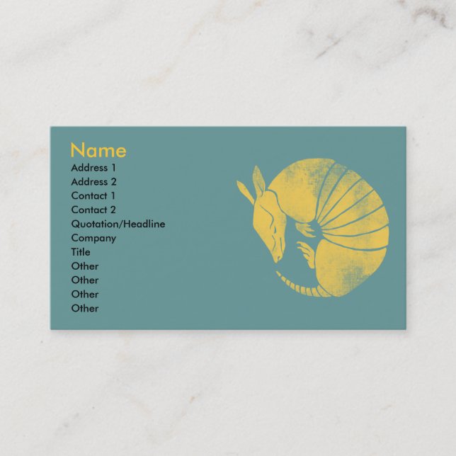 Vintage Armadillo Business Card (Front)