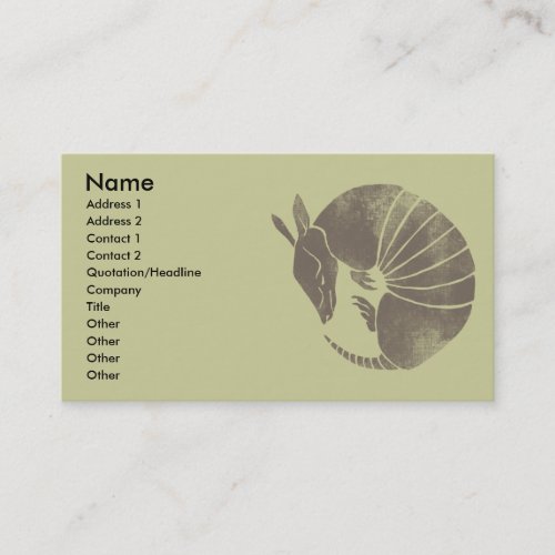 Vintage Armadillo Business Card Templates