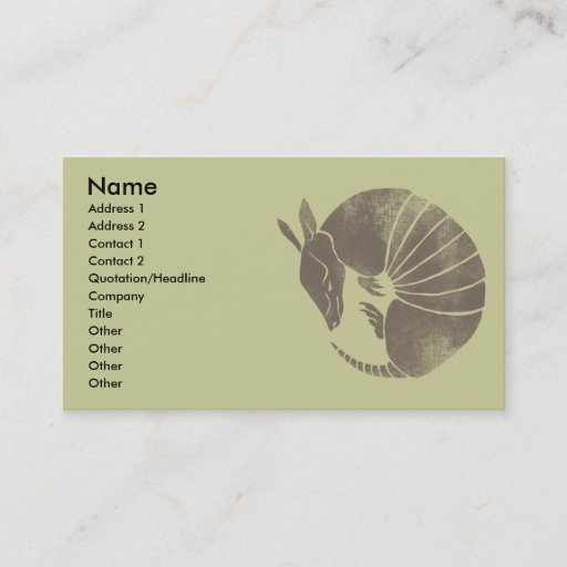 Customizable Vintage Armadillo Business Card Templates