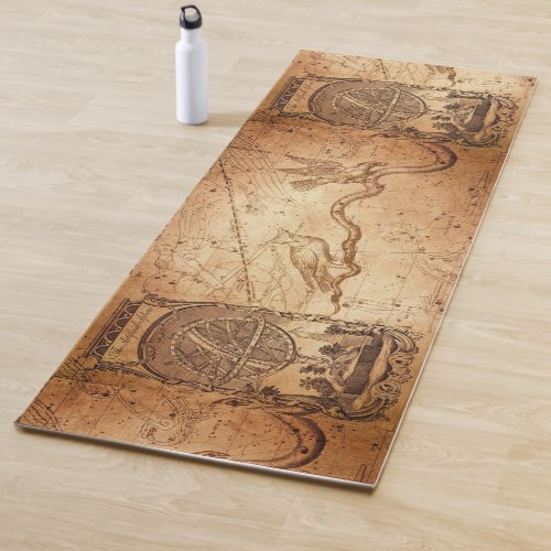 Vintage Armillary Sphere Constellation Map Design Yoga Mat