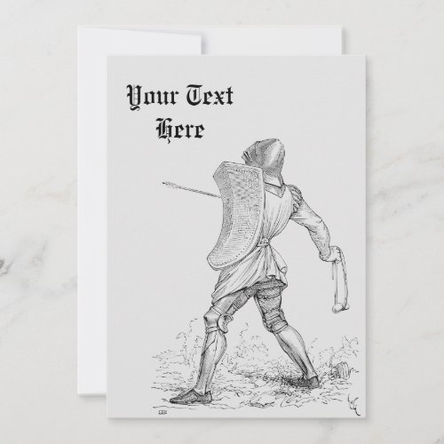 Vintage Armored Knight Medieval Warrior Custom Invitation