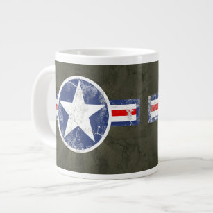 Vintage Army Air Corps Patriotic Star Large Coffee Mug