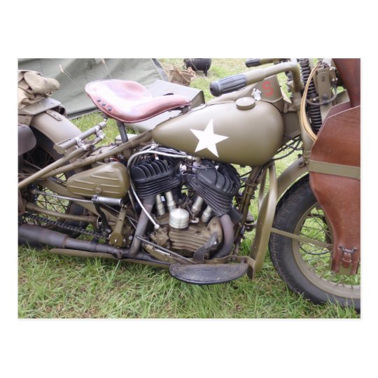 Vintage Army Motorcycle Postcard | Zazzle.com