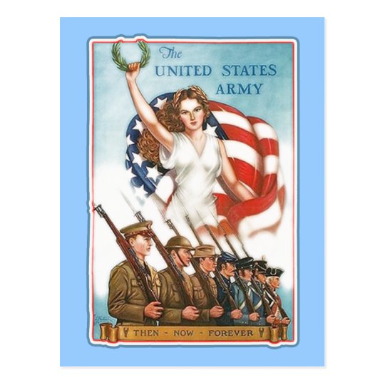 Vintage Army Poster with Lady Liberty Tshirts Postcard