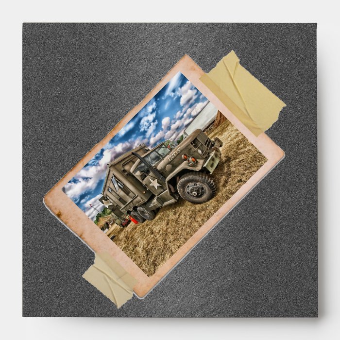 Vintage Army Truck Envelope