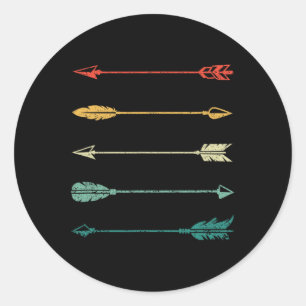 Vintage Arrow Traditional Archery Arrows Bow Hunti Classic Round Sticker