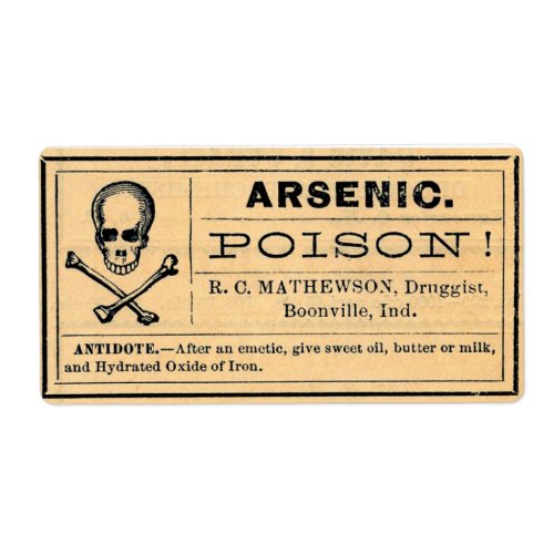 Vintage Arsenic Label Poison Halloween