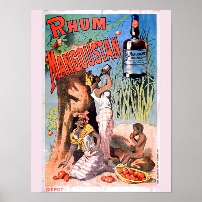 Vintage Art Advertisement Poster - Rum (Front)