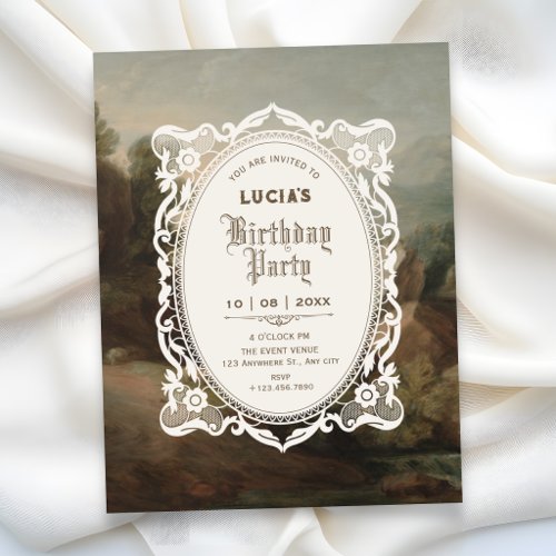 Vintage art birthday invitation