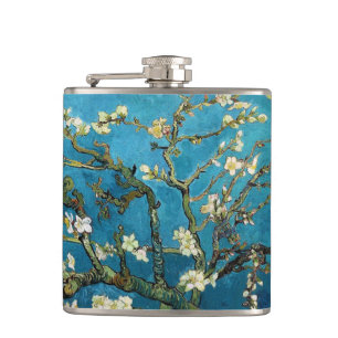 Vintage art Blossoming Almond Tree Van Gogh Flask