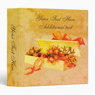 Vintage Art Box Of Pink Roses Floral Personalized 3 Ring Binder