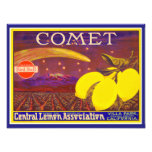 Vintage Art Comet Brand Lemon Label Photo Print at Zazzle