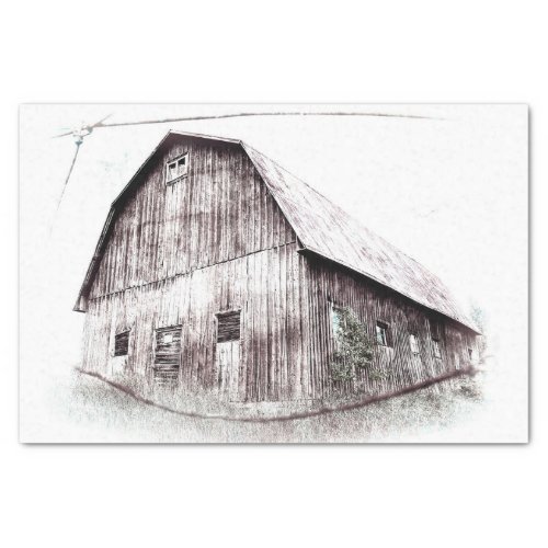 Vintage Art Country Rustic Distressed Barn Texture Tissue Paper