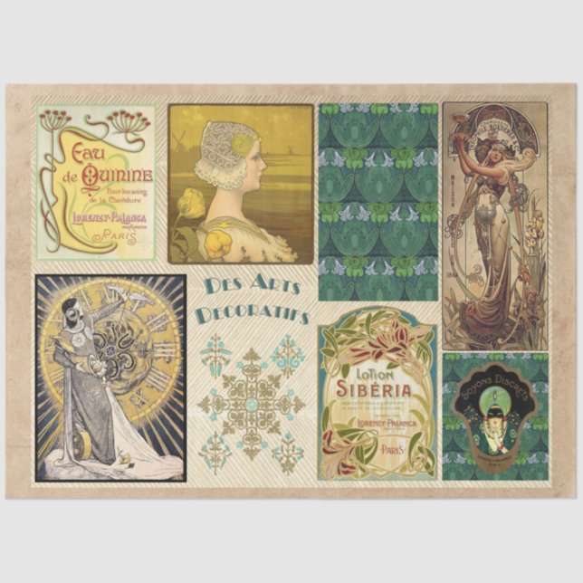 Vintage Art Deco 11 Decoupage Tissue Paper (Front)