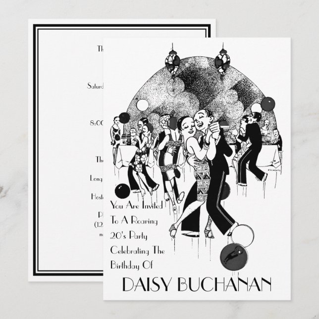 Vintage Art Deco 1920's Invitation (Front/Back)