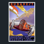 Vintage Art Deco 1936 Hungarian Grand Prix Poster<br><div class="desc">Reproduction print of a vintage Art Deco poster promoting the 1936 Hungarian Grand Prix in Budapest. This art-deco print has been digitally refurbished to bring out the original colors,  even better and fix as many imperfections as possible.</div>
