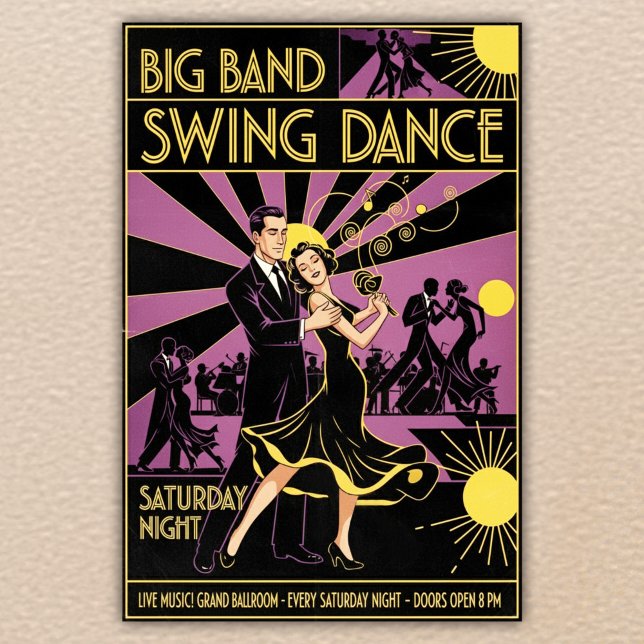 Vintage Art Deco 1940s Swing Dance Poster (Creator Uploaded)