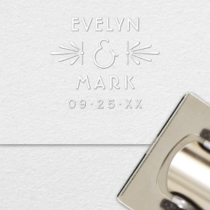 Vintage Art Deco Ampersand Wedding Monogram Embosser