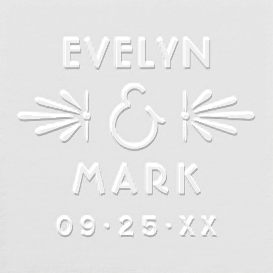 Vintage Art Deco Ampersand Wedding Monogram Embosser