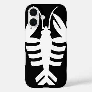 Vintage Art Deco Animal, Lobster in White iPhone 16 Case