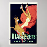 Vintage Art Deco Aperitif Alcohol Drink Poster<br><div class="desc">A reproduction print of a 1930s Art Deco poster promoting Diablerets aperitif named after a mountain in the Bernese Alps, located between the cantons of Valais and Vaud, in the western French-speaking part of Switzerland. Digitally refurbished to bring out the original colors, even better and fix as many imperfections as...</div>