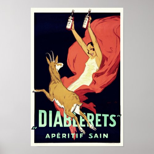 Vintage Art Deco Aperitif Alcohol Drink Poster