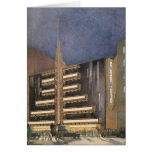 Vintage Art Deco Architecture, Building in NYC Cards